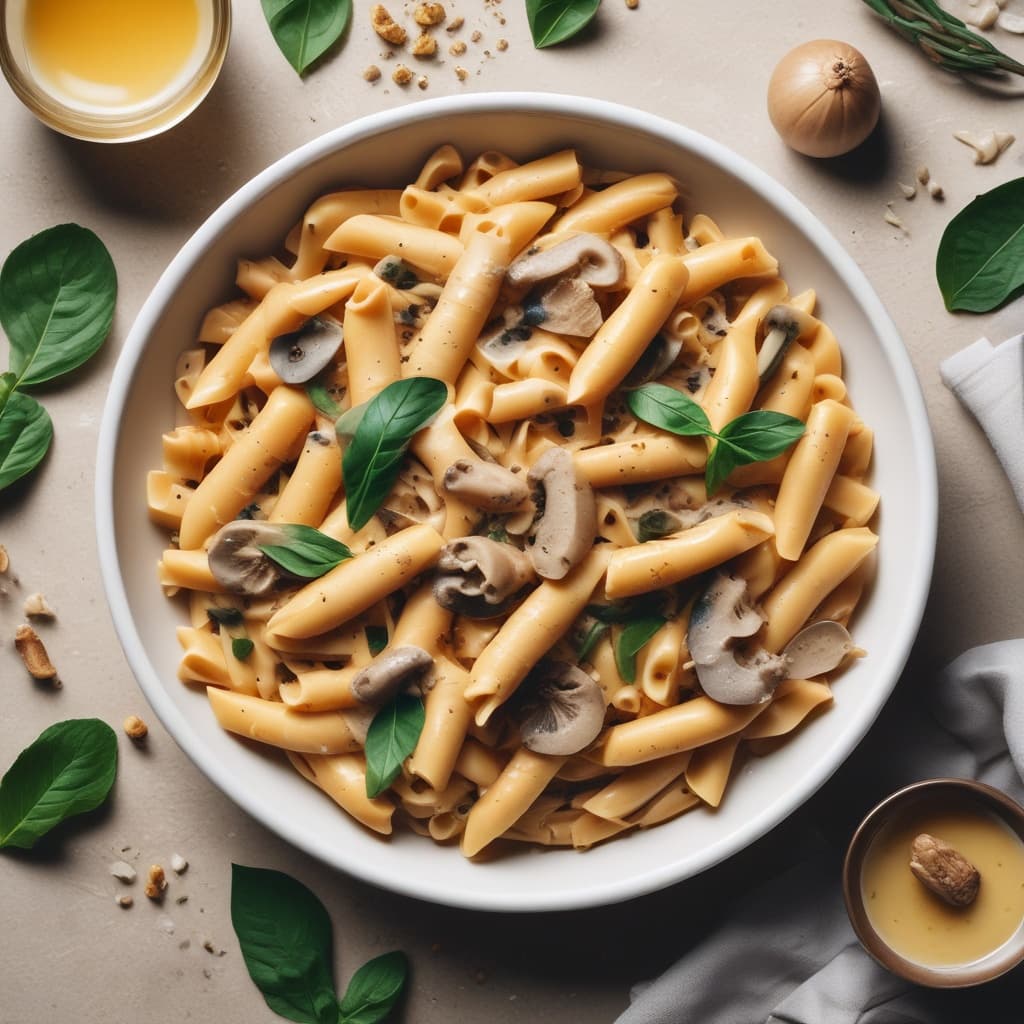 Kremalı Mantar Soslu Penne Makarna